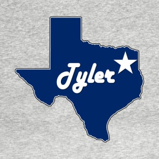 City of Tyler Texas Lone Star State Map Navy Blue T-Shirt